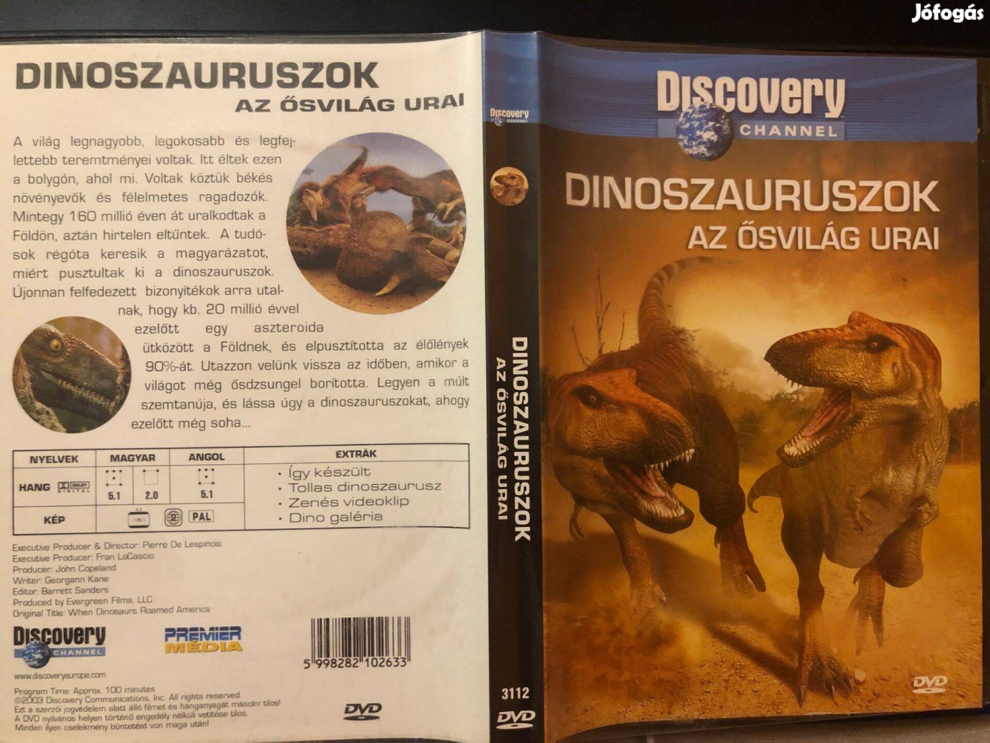 Discovery Channel Dinoszauruszok Az ősvilág urai (ritkaság) DVD