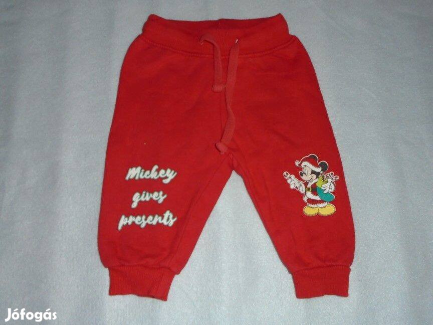 Disney Baby Mickey egér piros jogger nadrág 3-6 hó (méret 68)