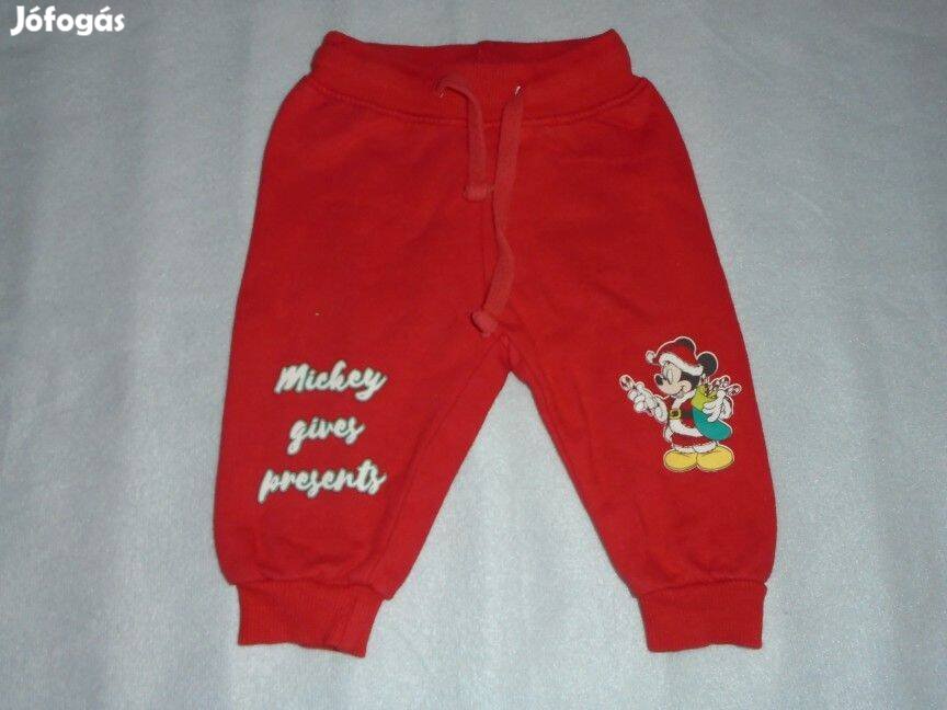 Disney Baby Mickey egér piros jogger nadrág 3-6 hó (méret 68)