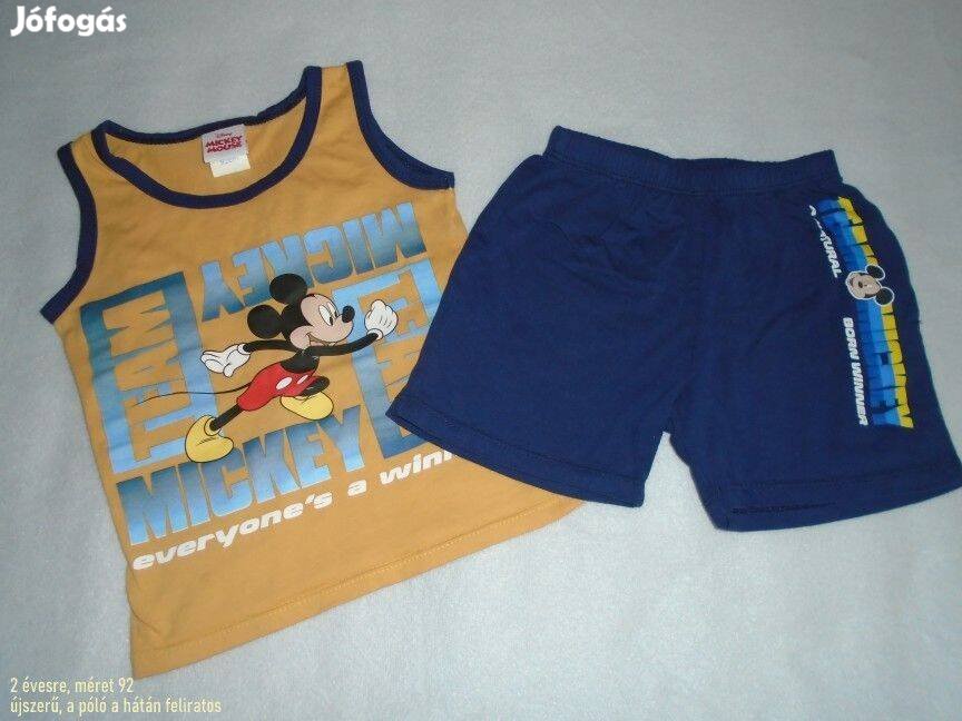 Disney Baby Mickey újszerű szett póló + rövidnadrág 2 évesre méret 92