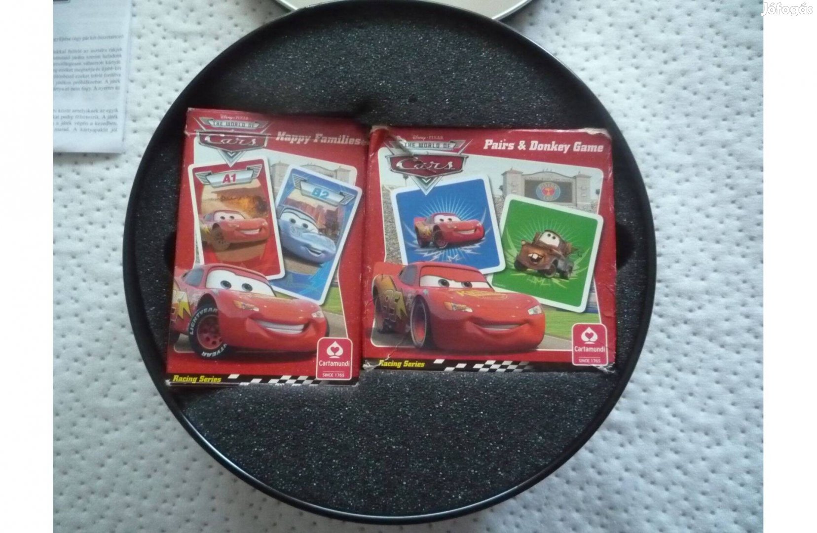 Disney Cars Verdák kártyajáték társasjáték fém dobozban