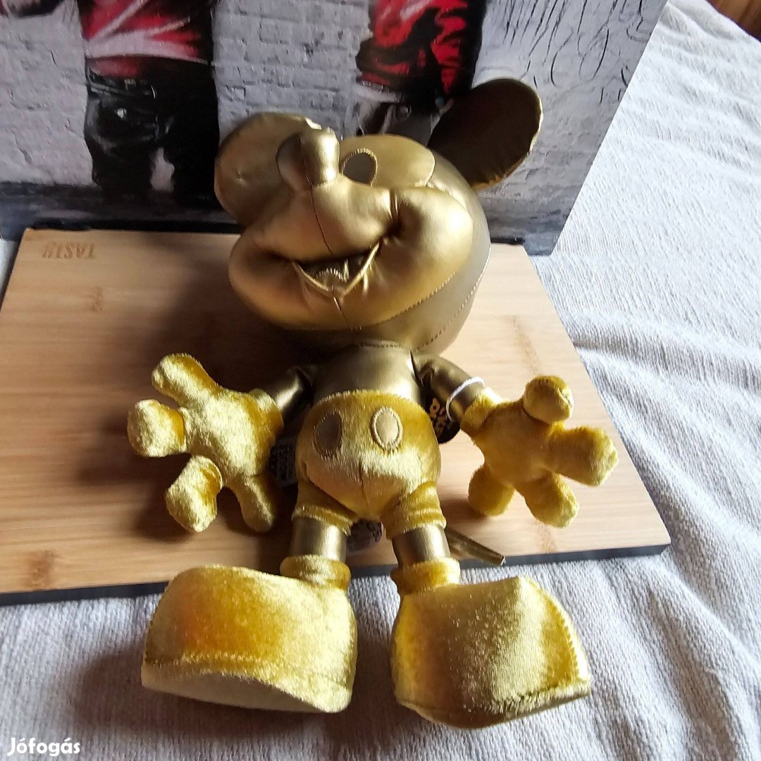 Disney Gold Mickey Mouse plüss 30 cm új
