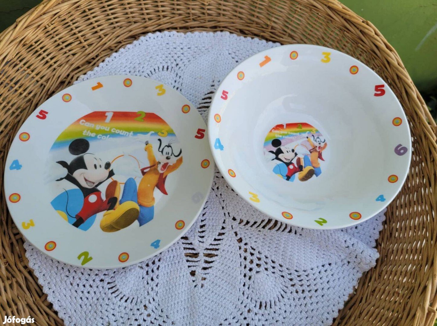 Disney Miki egér mintás porcelán gyerek étkező szett