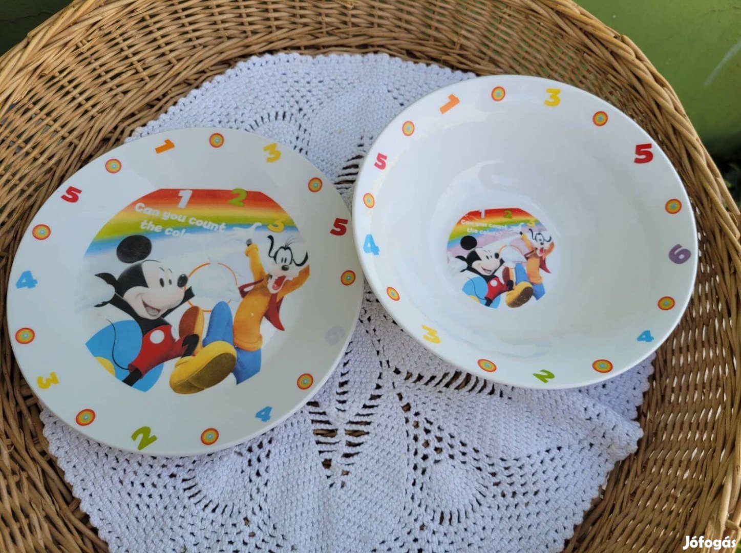 Disney Miki egér mintás porcelán gyerek étkező szett