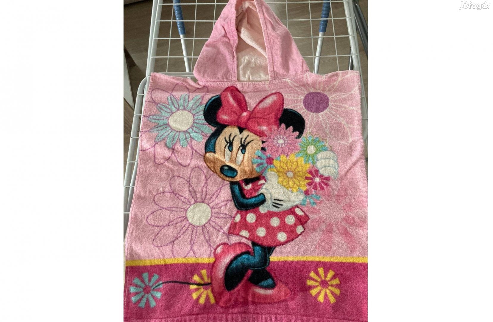 Disney Minnie egér kislány kapucnis poncsó, törölköző