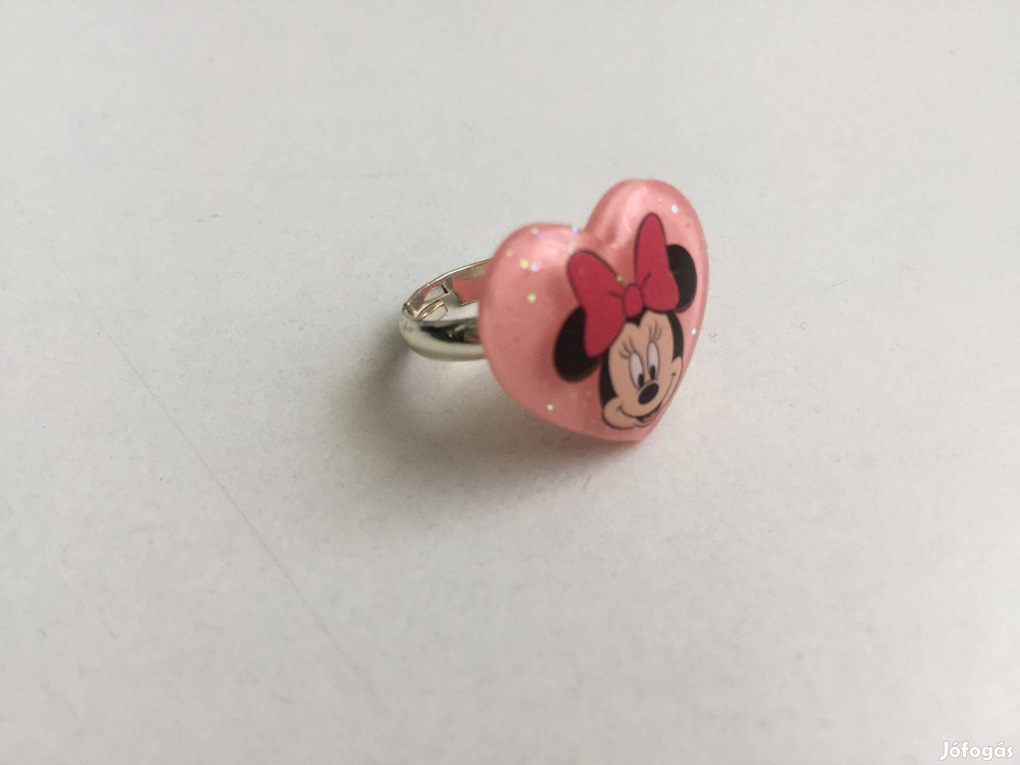 Disney Minnie egér mintás, szív alakú kislány gyűrű
