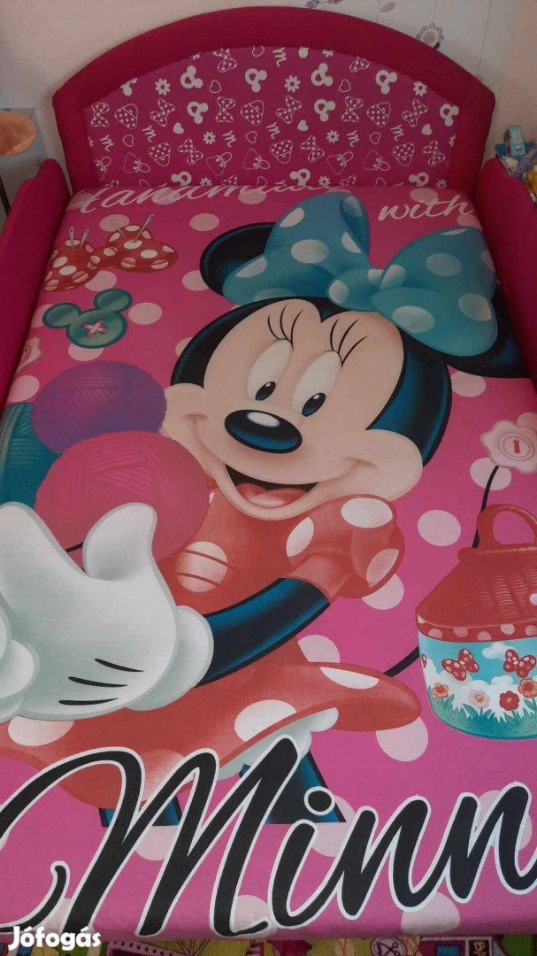 Disney, Minnie-s gyermek francia ágy, éjjeliszekrény, puff