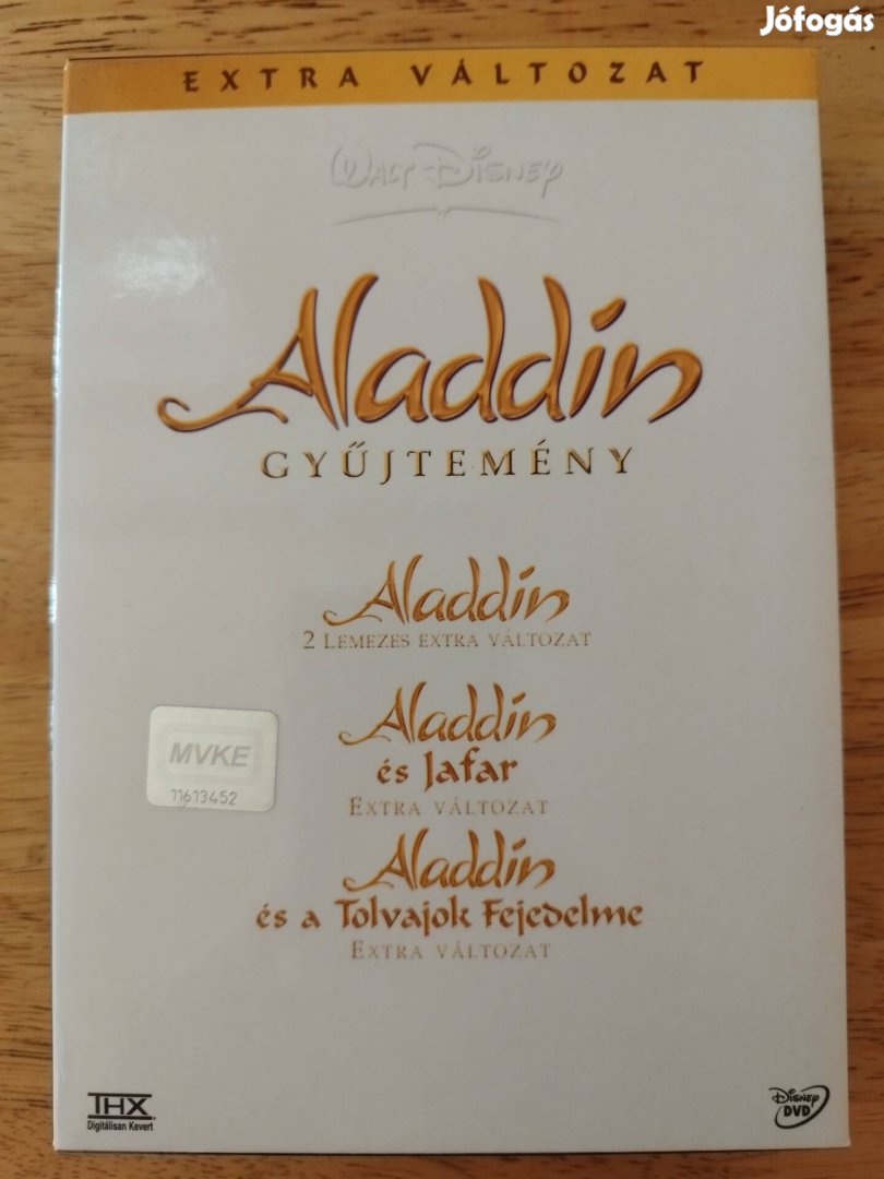 Disney - Aladdin 1-2-3 papírtokos teljes dvd gyűjtemény 