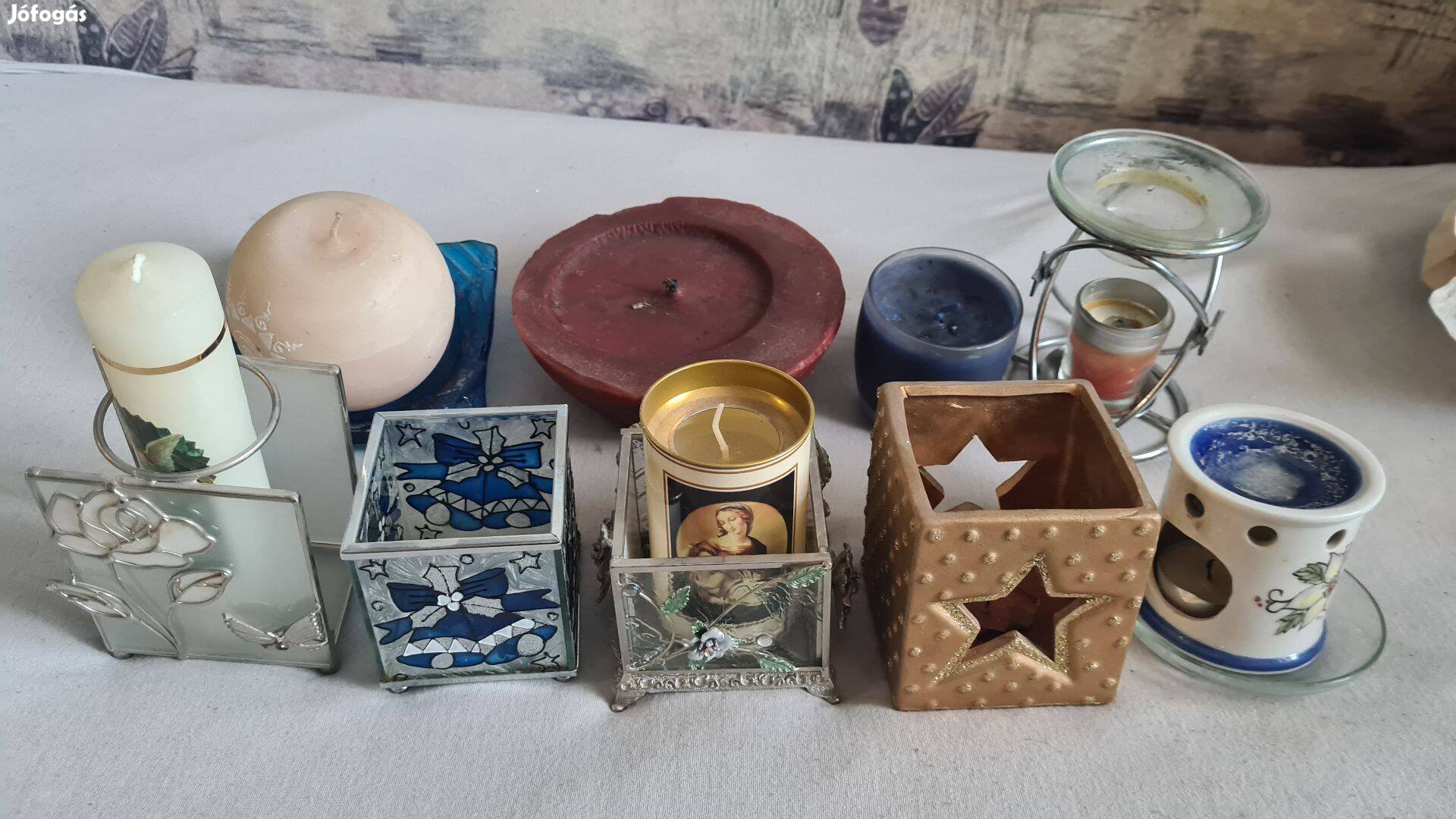 Dísz-és illatgyertya tartó és belevaló csomag