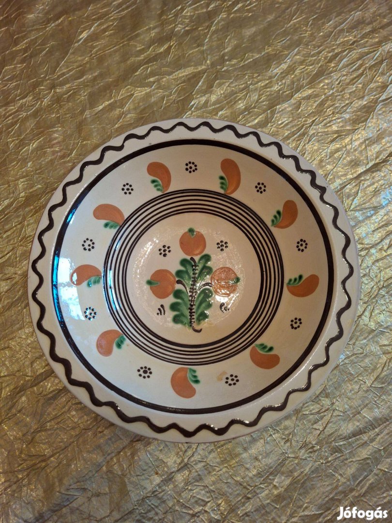 Díszes népi tányér, falitányér (Karcag)