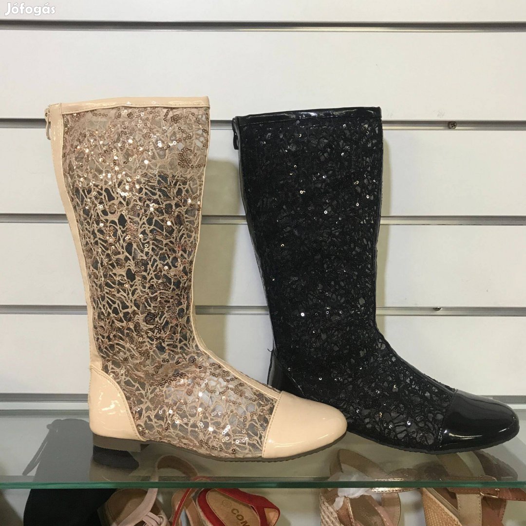 Divat lakkos csipke női nyári csizma!373641