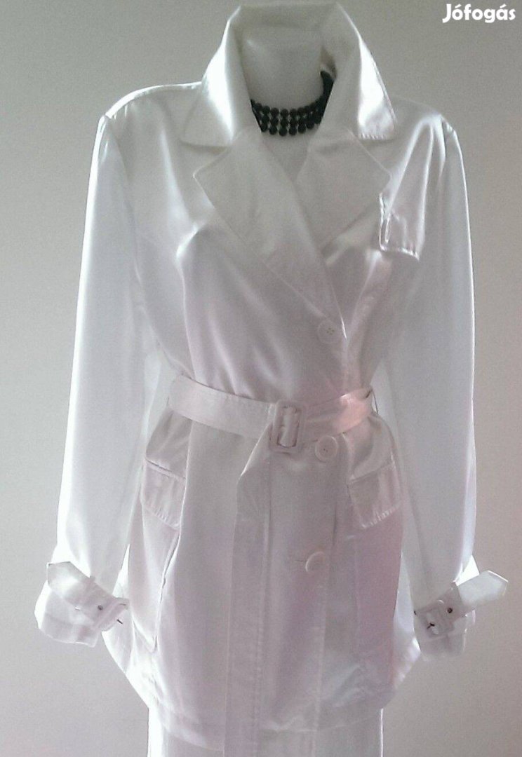 Divatos, Különleges Fehér Női Balon Kabát (XL 2 XL)! Kód: Kab 211