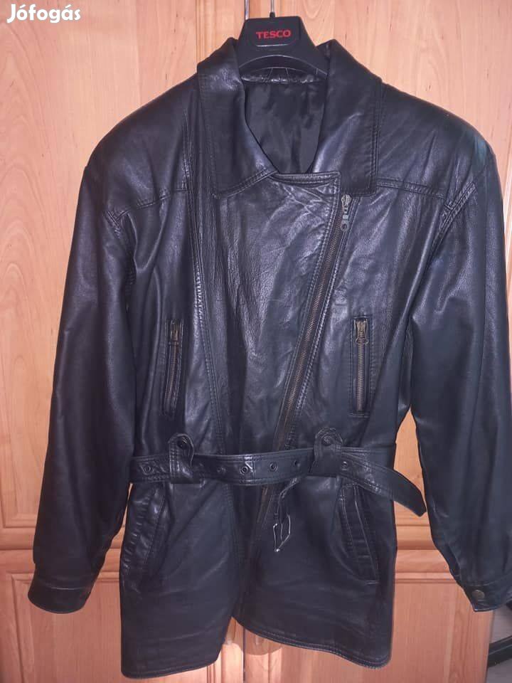 Divatos, hosszított fazonú, finom, puha bőr kiskabát,