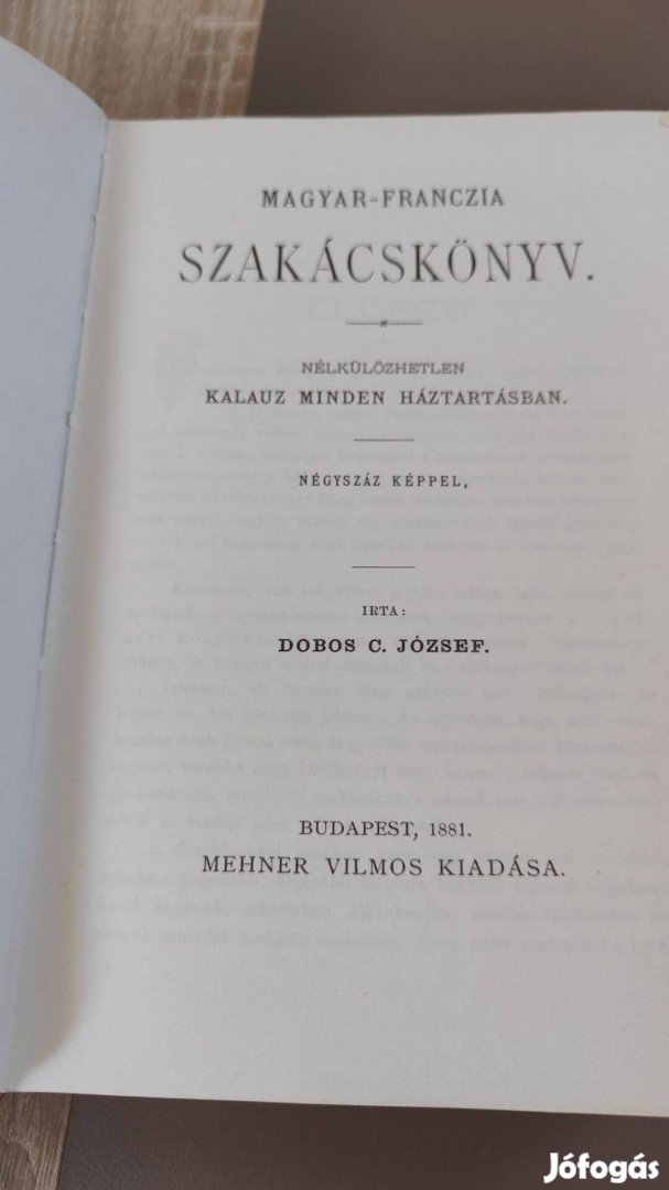 Dobos C. József - Magyar-Franczia szakácskönyv