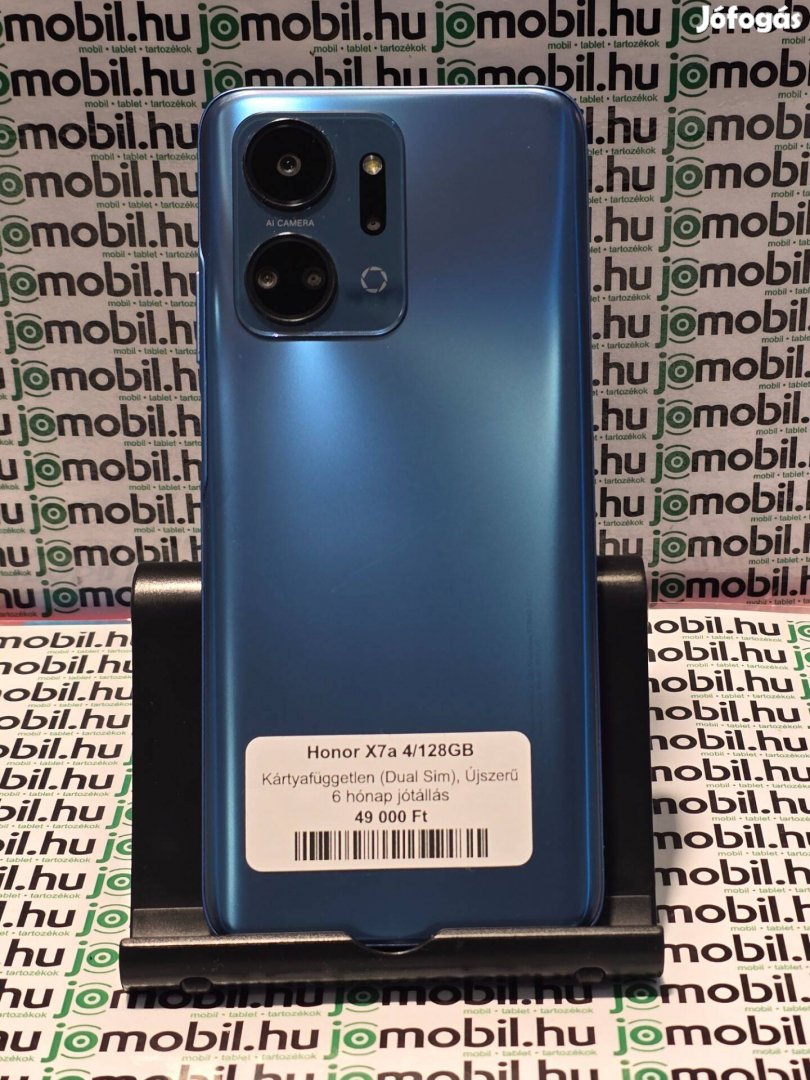 Dobozos kék színű Honor X7A 128GB dual sim újszerű állapotban