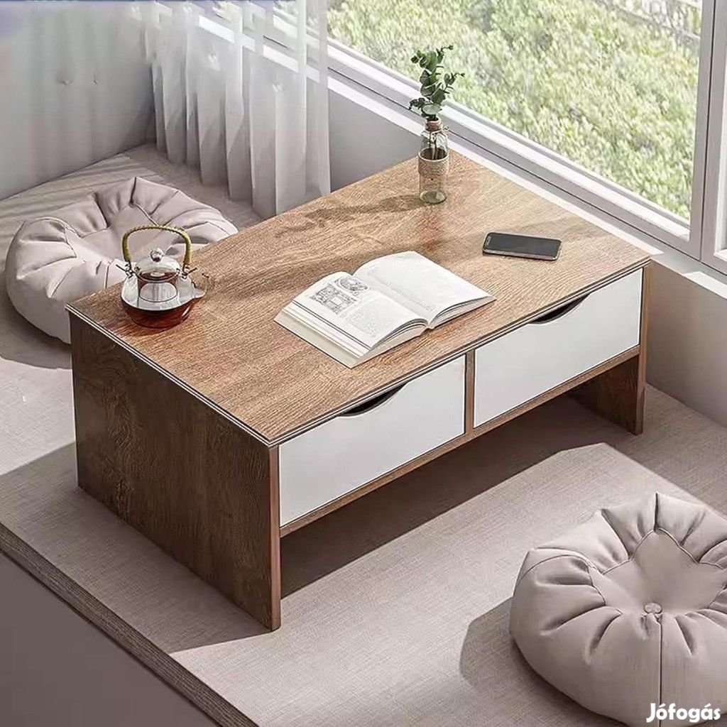 Dohányzóasztal 100x40x40 cm barna 2 fiókkal FUR1950-2