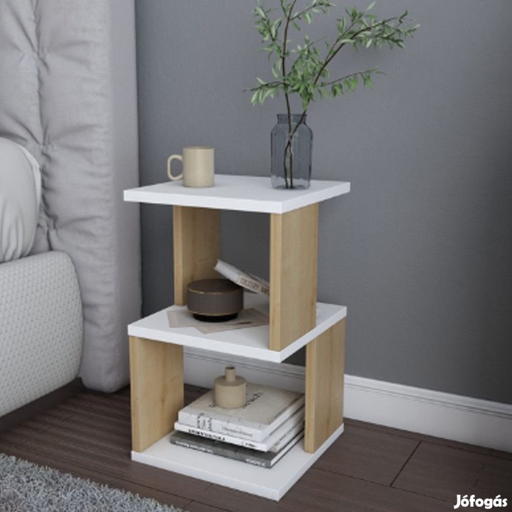 Dohányzóasztal 29x29x49 cm barna fehér FUR1876-3