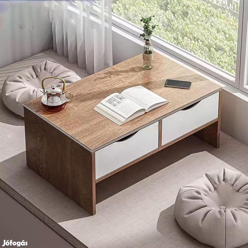 Dohányzóasztal 80x40x40 cm barna 2 fiókkal FUR1950-1