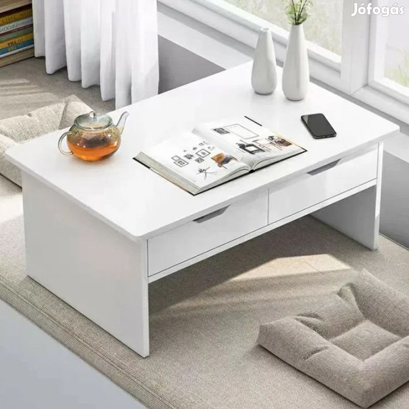 Dohányzóasztal 80x40x40 cm fehér 2 fiókkal FUR1951-2