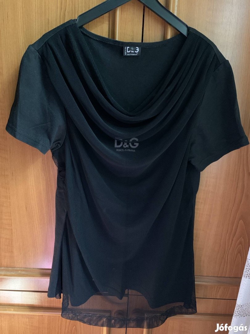 Dolce & Gabbana fekete tüllös póló