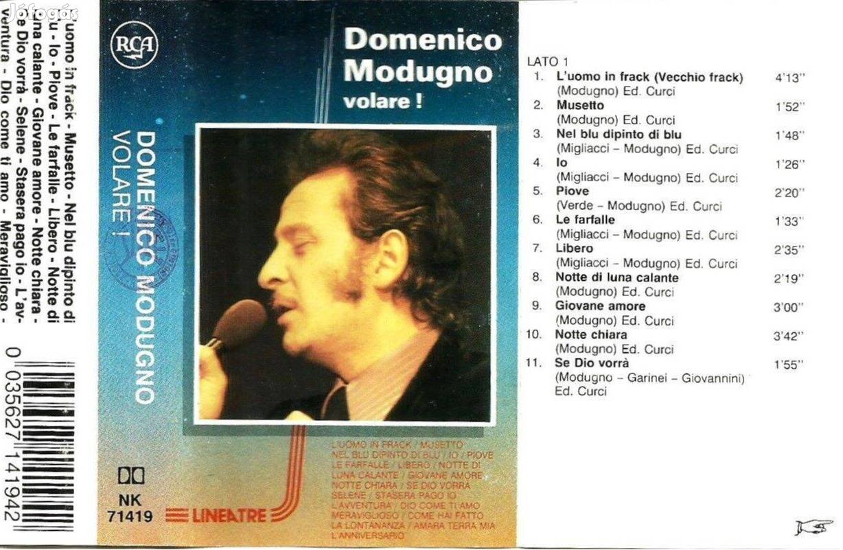 Domenio Modugno - Volare! - Hangkazetta jó állapotban-olasz felvétel