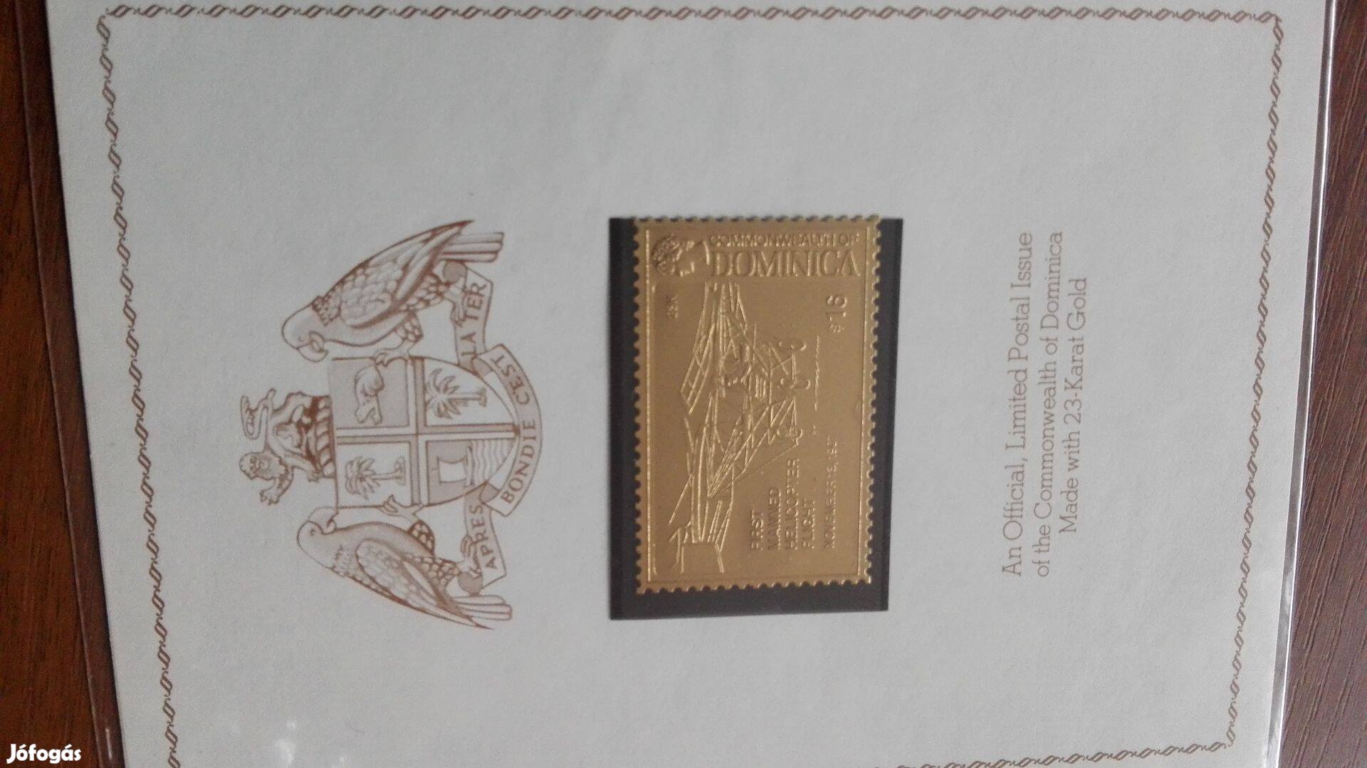Dominikai Repülős aranyozót bélyeg eredeti csomagolásban