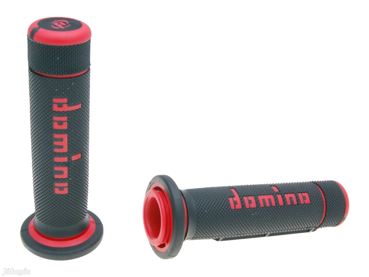 Domino A180 ATV 22/22mm fekete-piros kormánymarkolat szett hüvelykujja
