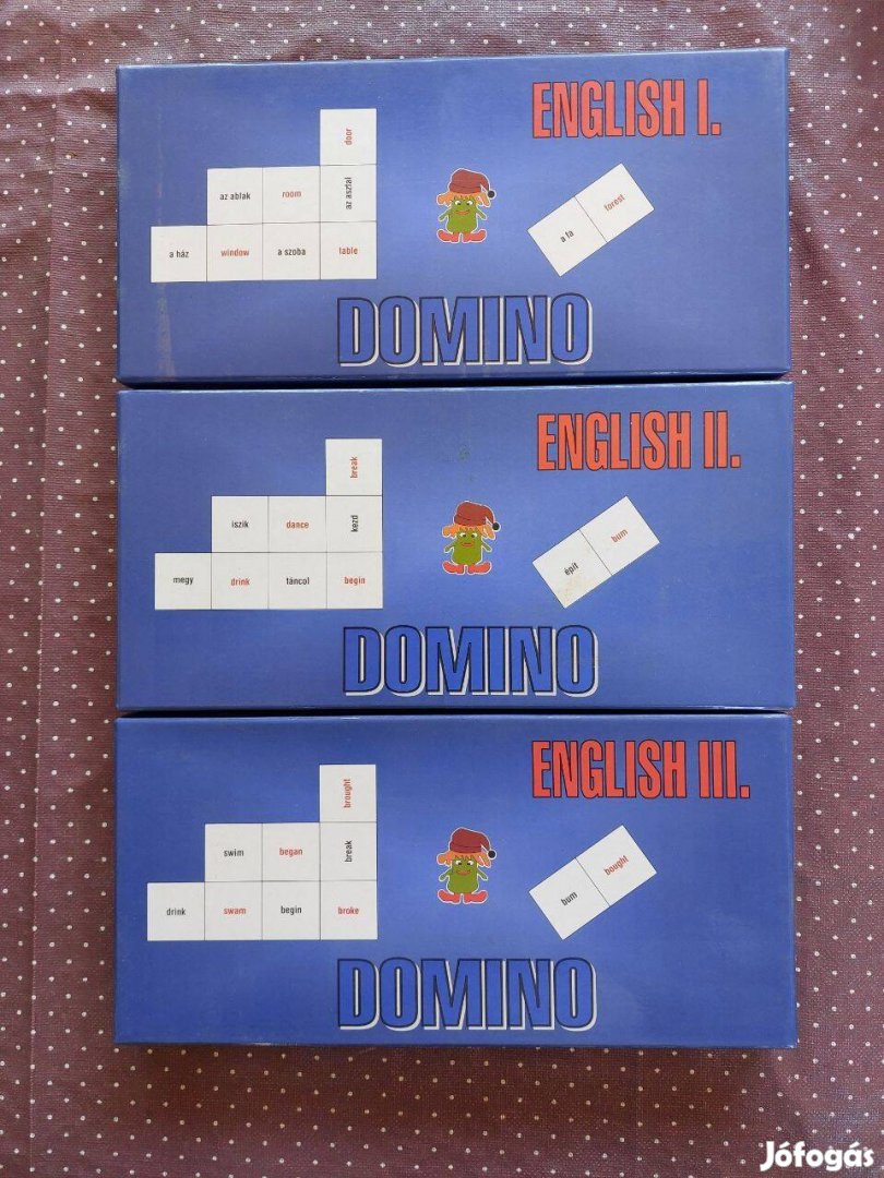 Dominó szett angol szavak tanulásához angol-magyar műanyag