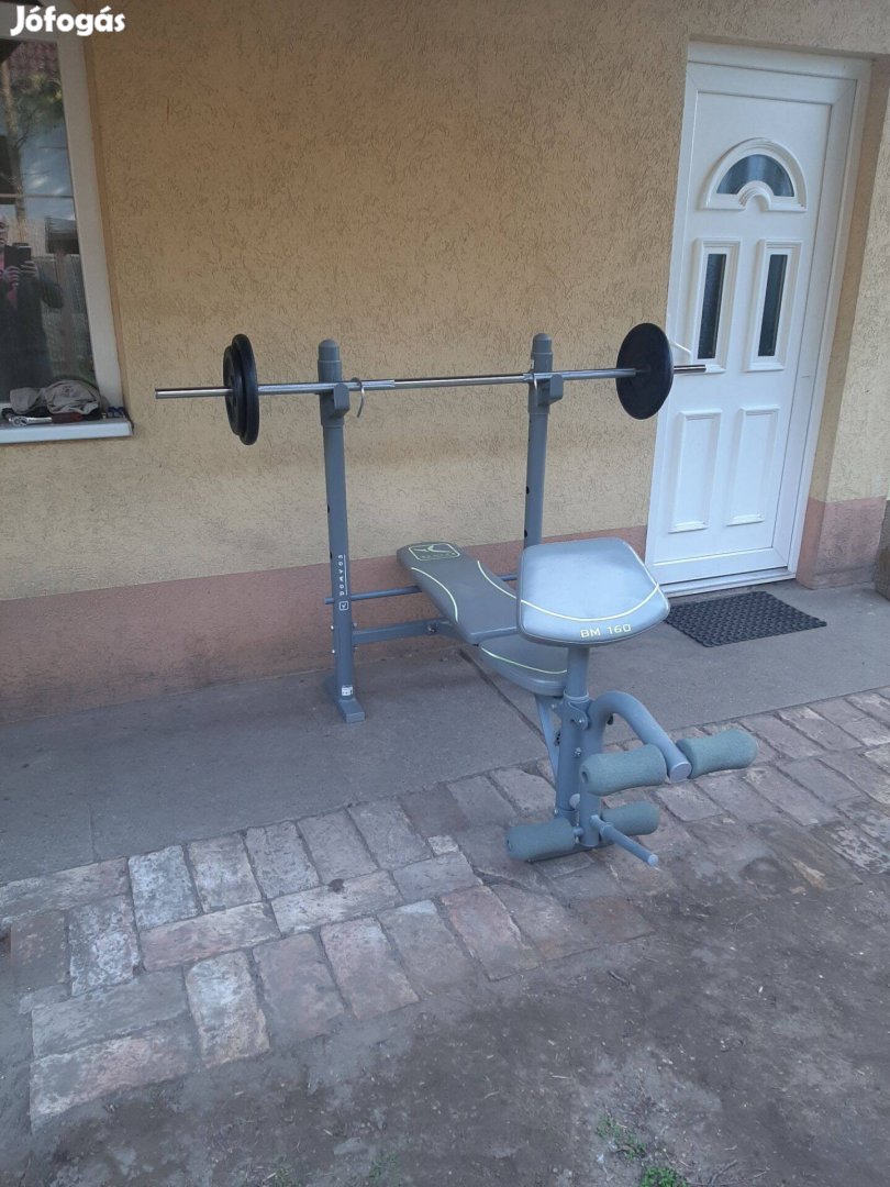Domyos többfunkciós fekpad súlyzókészlet súly rúd