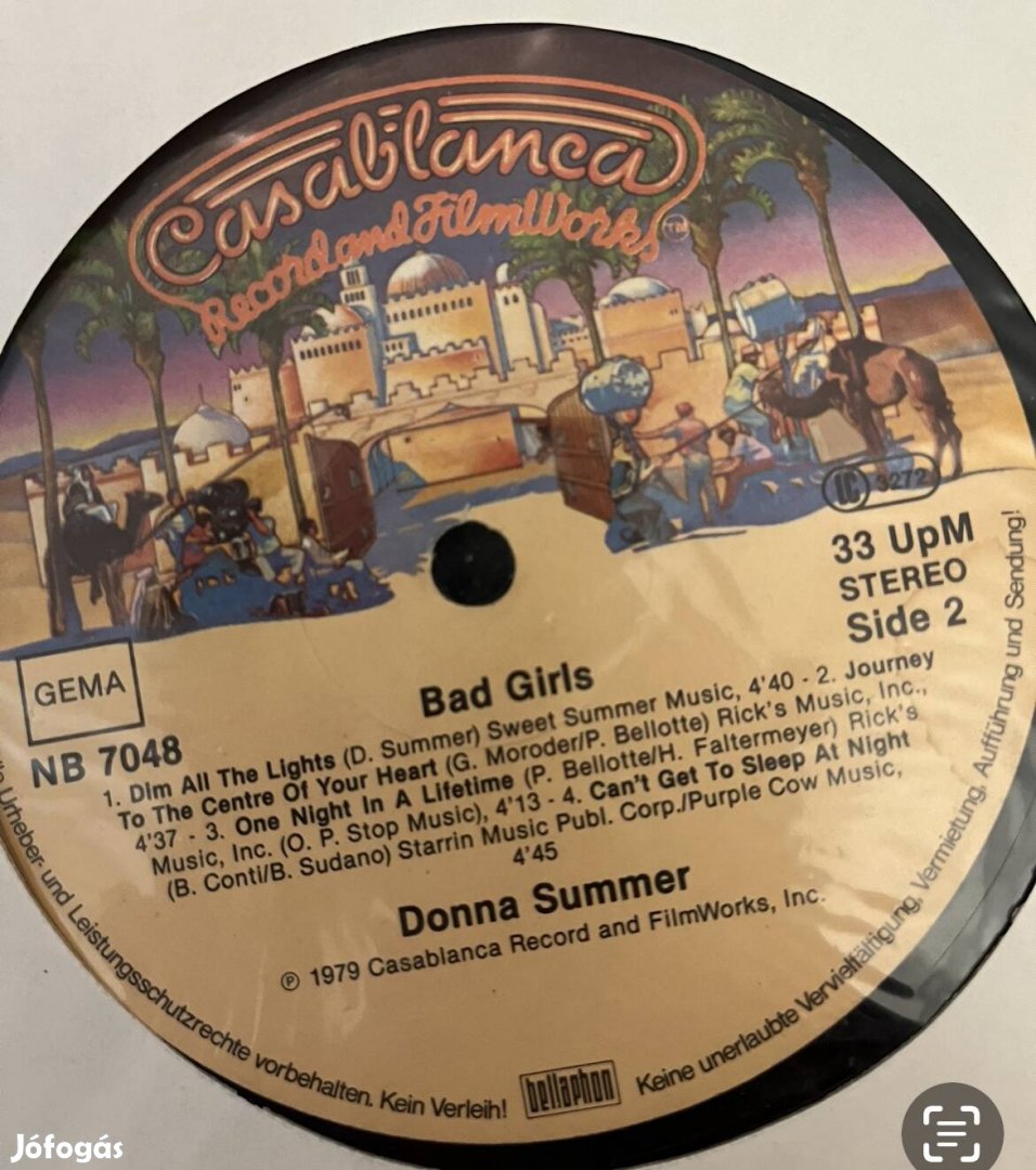 Donna Summer bakelit boritó nélkűl .