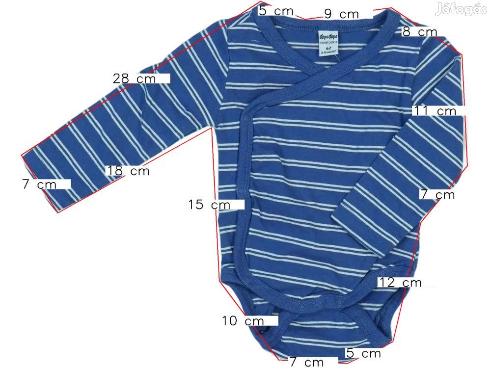 DopoDopo Új (címkés) Fiú Hosszú ujjú body (Méret: 62)