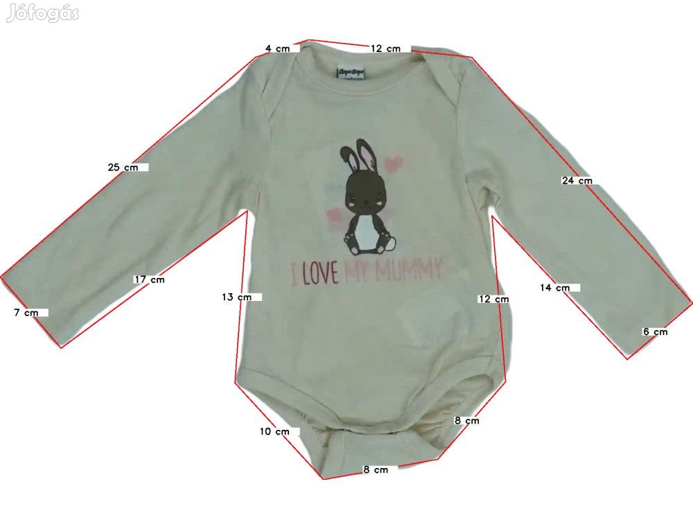 DopoDopo Új (címkés) Lány Hosszú ujjú body (Méret: 56)