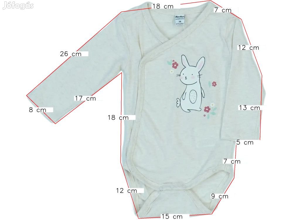 DopoDopo Új (címkés) Lány Hosszú ujjú body (Méret: 74)