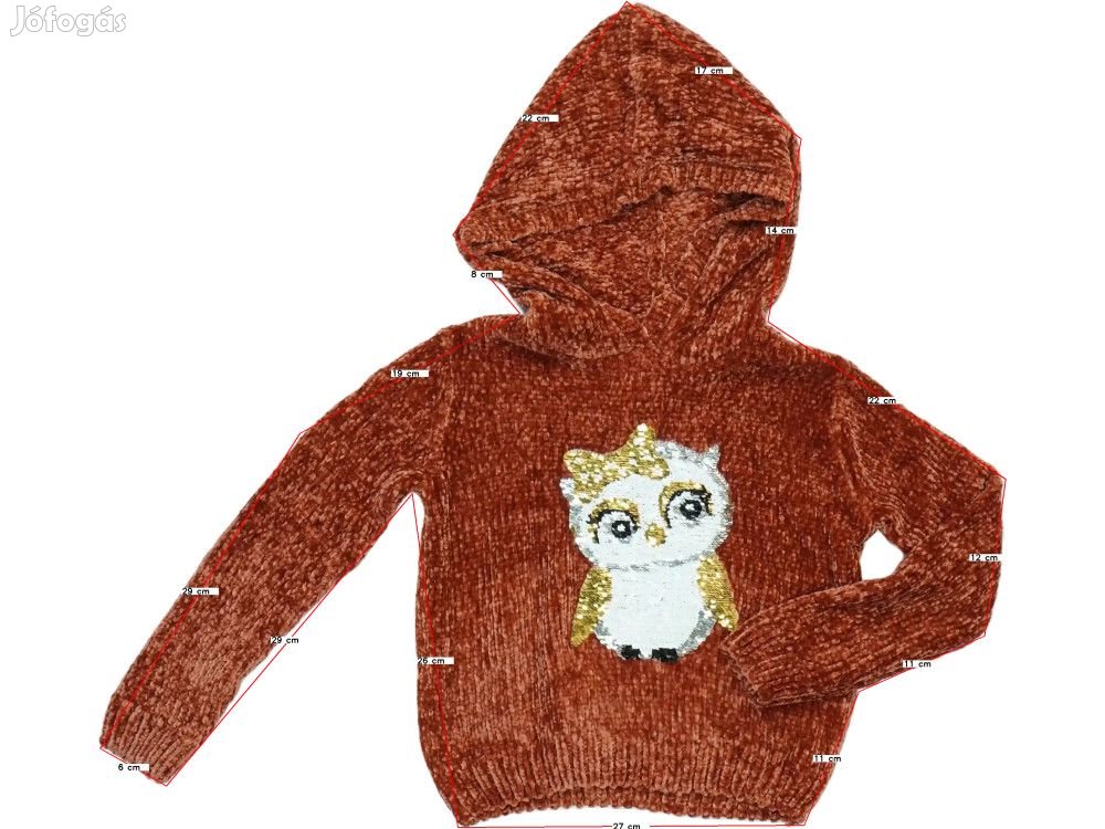 DopoDopo Új (címkés) Lány Kapucnis pulóver (Méret: 110)