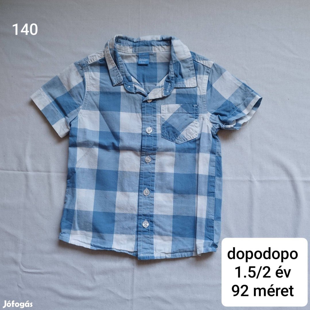 Dopodopo kék kockás ing 92 méret