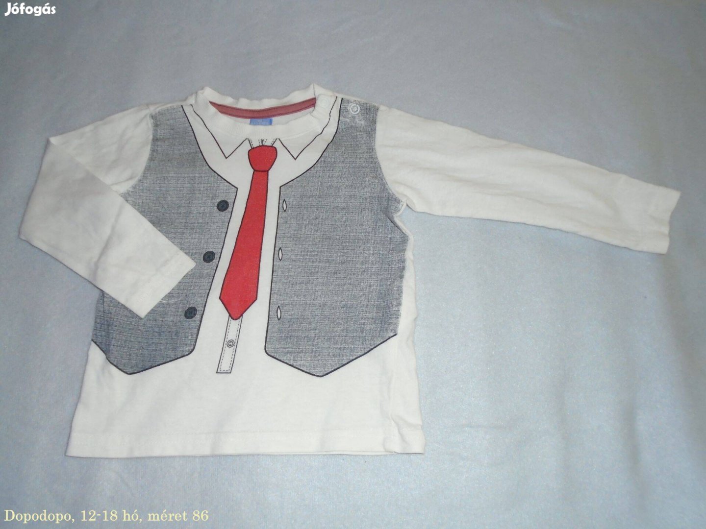 Dopodopo nyakkendő mintás felső 12-18 hó méret 86
