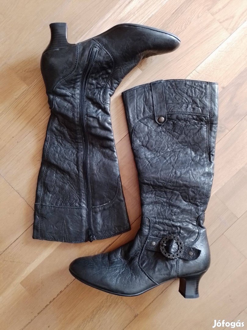 Dorndorf átmeneti női fekete bőrcsizma 39