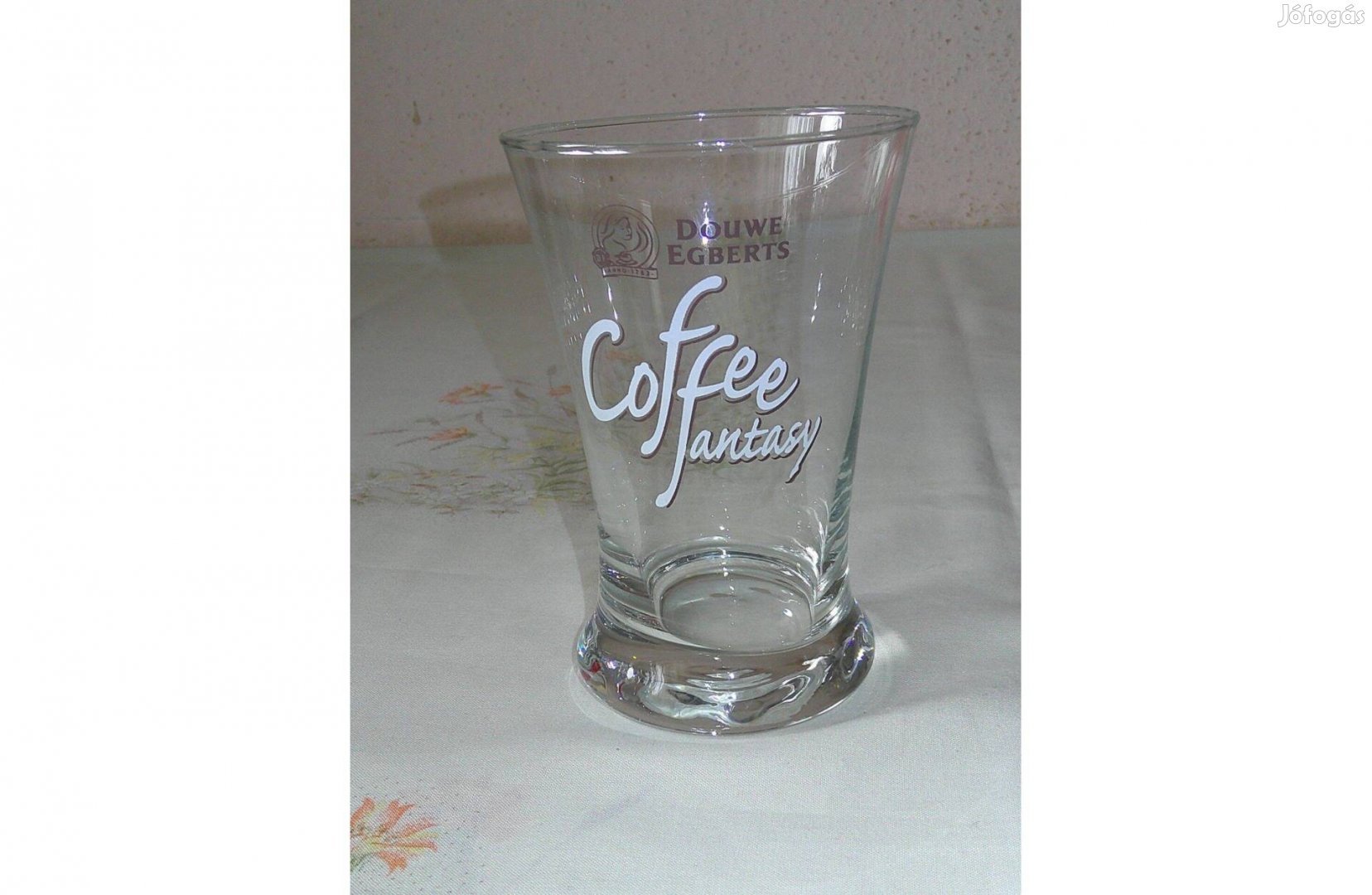 Douwe Egberts kávés üveg pohár