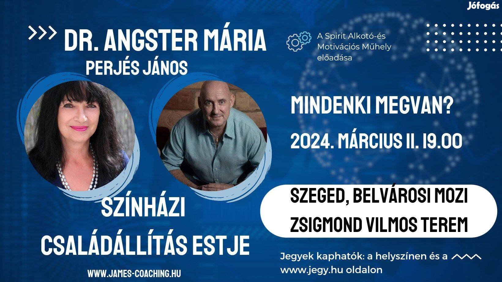 Dr Angster Mária családállító zenés-színházi est - Szeged, március 11