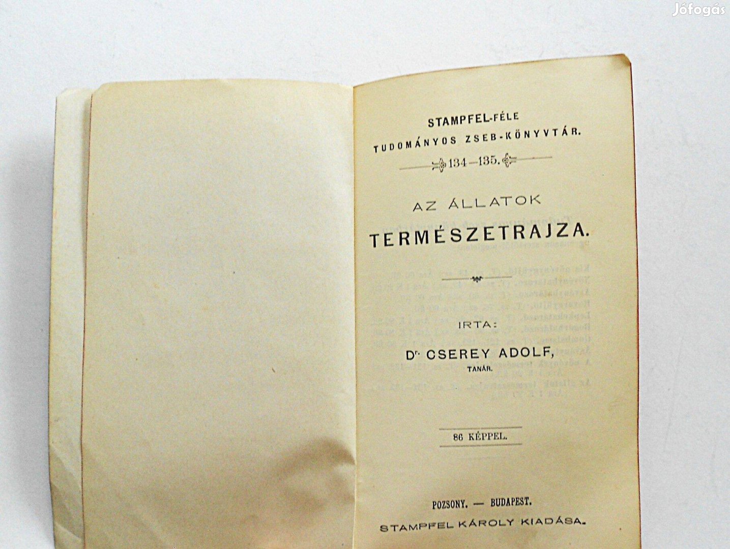 Dr Cserey Adolf Az állatok természetrajza 1903 könyv