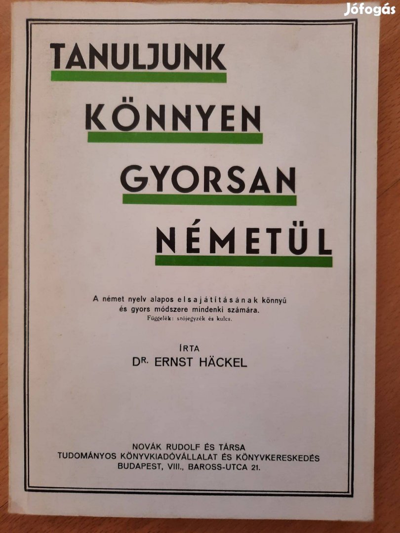 Dr. Ernst Häckel Tanuljunk könnyen gyorsan németül