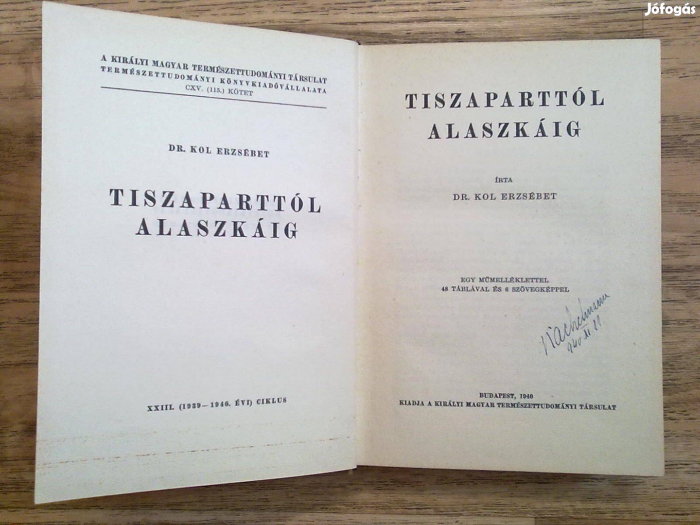 Dr. Kol Erzsébet: Tiszaparttól Alaszkáig (1940-es kiadás)