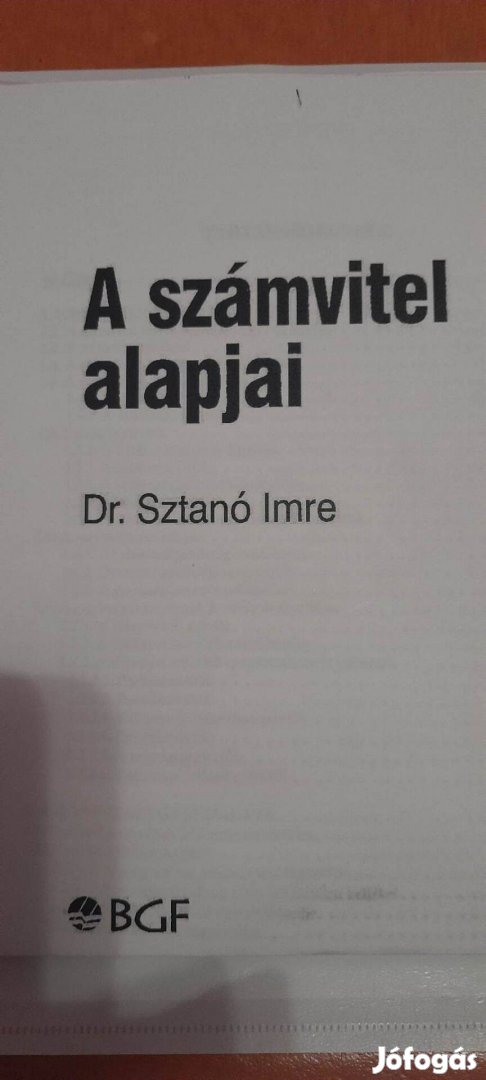 Dr. Sztanó Imre A számvitel alapjai