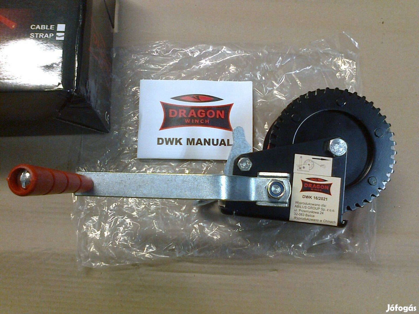 Dragon DWK 12 kézi csörlő - hevederes Új Teherbírás: 540 kg / 1200 fo