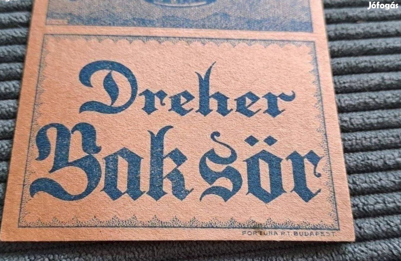 Dreher bak sör számolócédula sör reklám