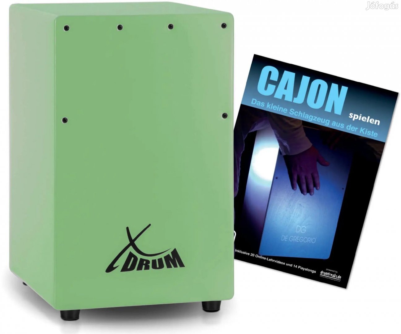 Drum KC-37GN gyerek cajon zöld szett cajon énekeskönyvvel (németül)