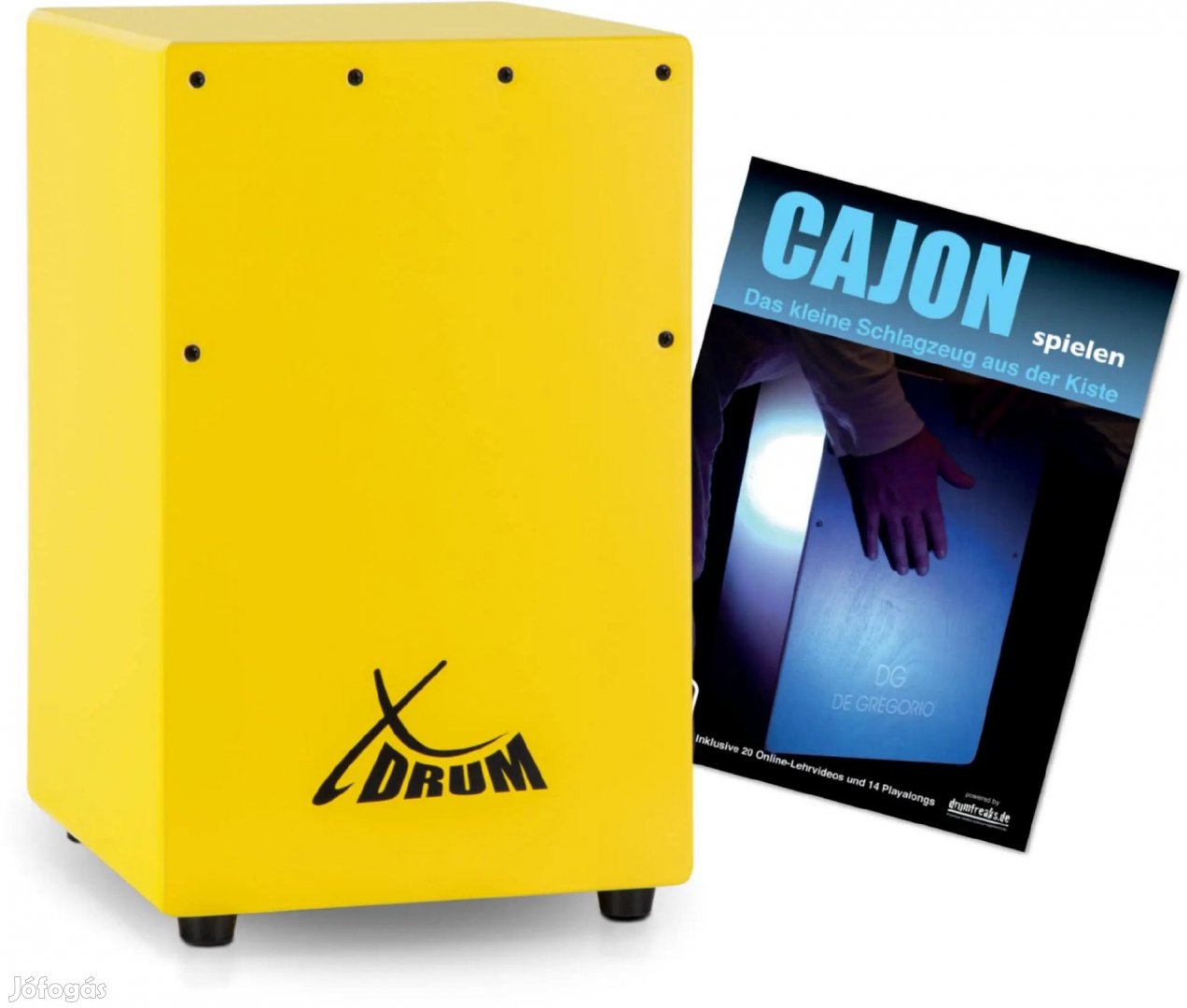 Drum KC-37G gyerek cajon sárga szett cajon énekeskönyvvel (németül)
