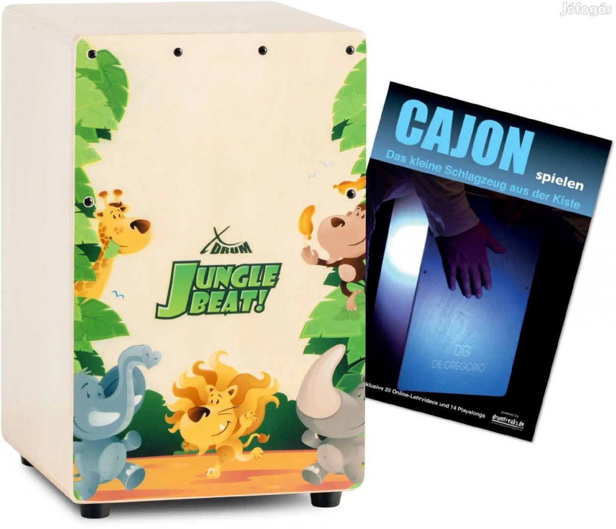 Drum KC-37JB gyerek cajon "Jungle Beat" szett cajon énekeskönyvvel