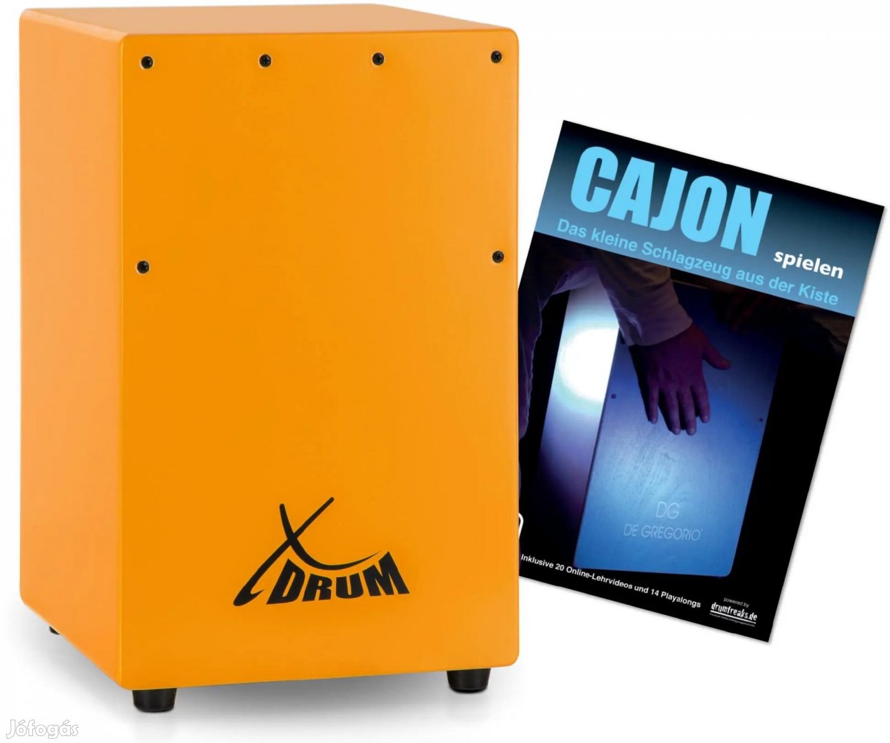 Drum KC-37OG gyerek cajon narancs szett cajon énekeskönyvvel (németül)
