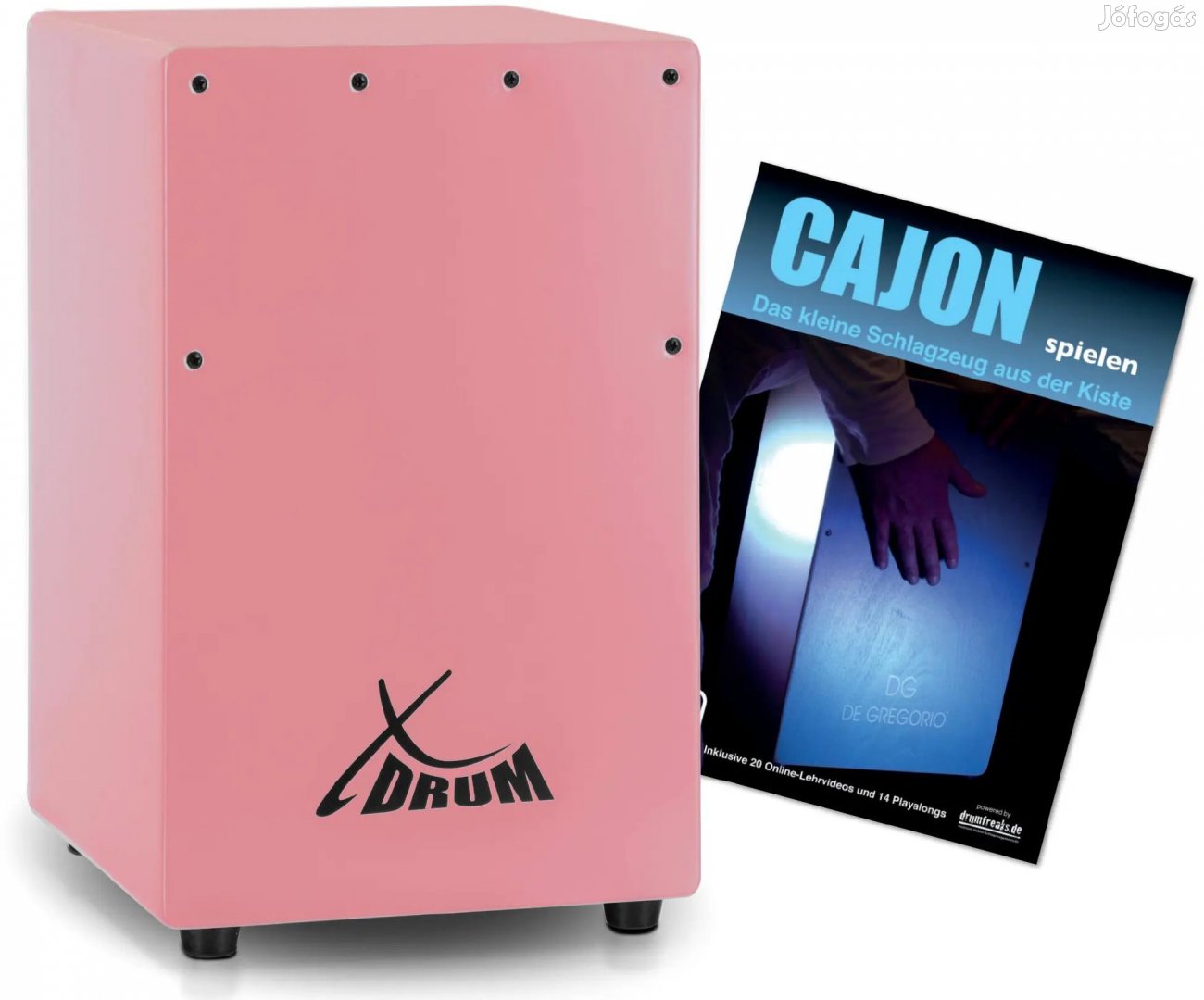 Drum KC-37PK gyerek cajon rózsaszín szett cajon énekeskönyvvel